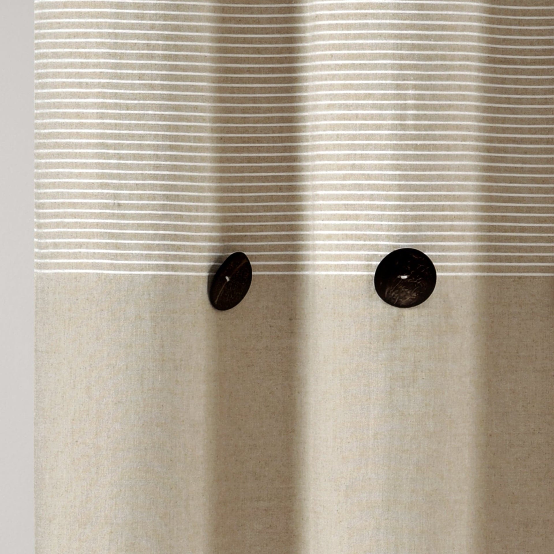 Farmhouse Button Stripe Yarn Dyed Shower Curtain