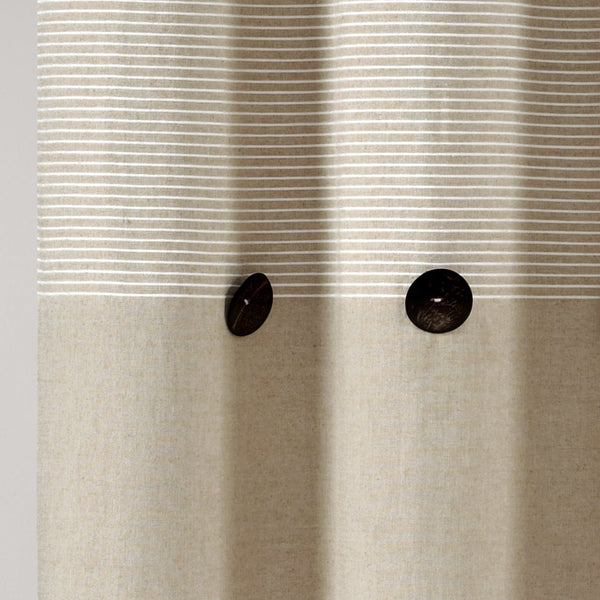 Farmhouse Button Stripe Yarn Dyed Shower Curtain