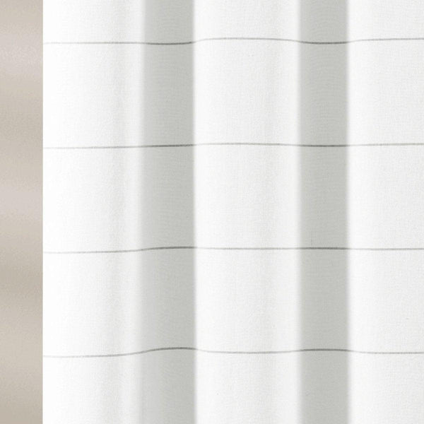Stripe Yarn Dyed Tassel Fringe Woven Cotton Shower Curtain