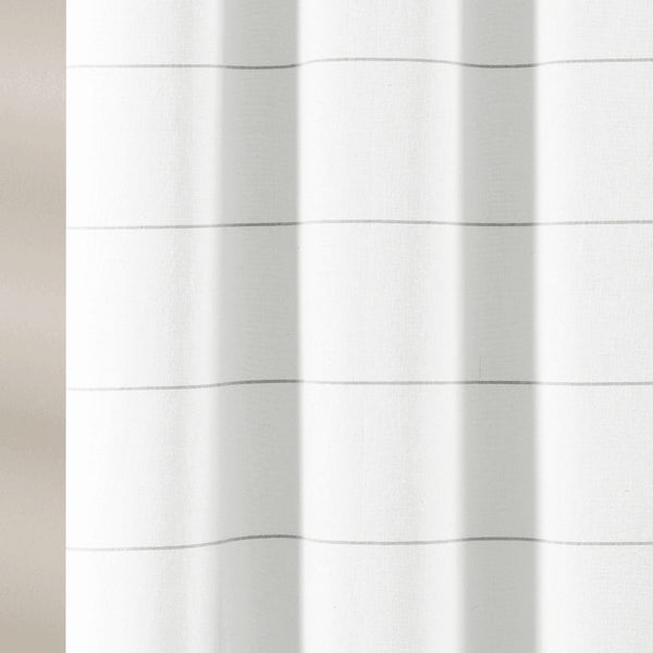 Stripe Yarn Dyed Tassel Fringe Woven Cotton Shower Curtain