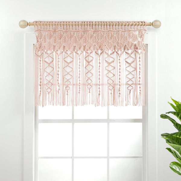 Boho Macrame Textured Cotton Valance
