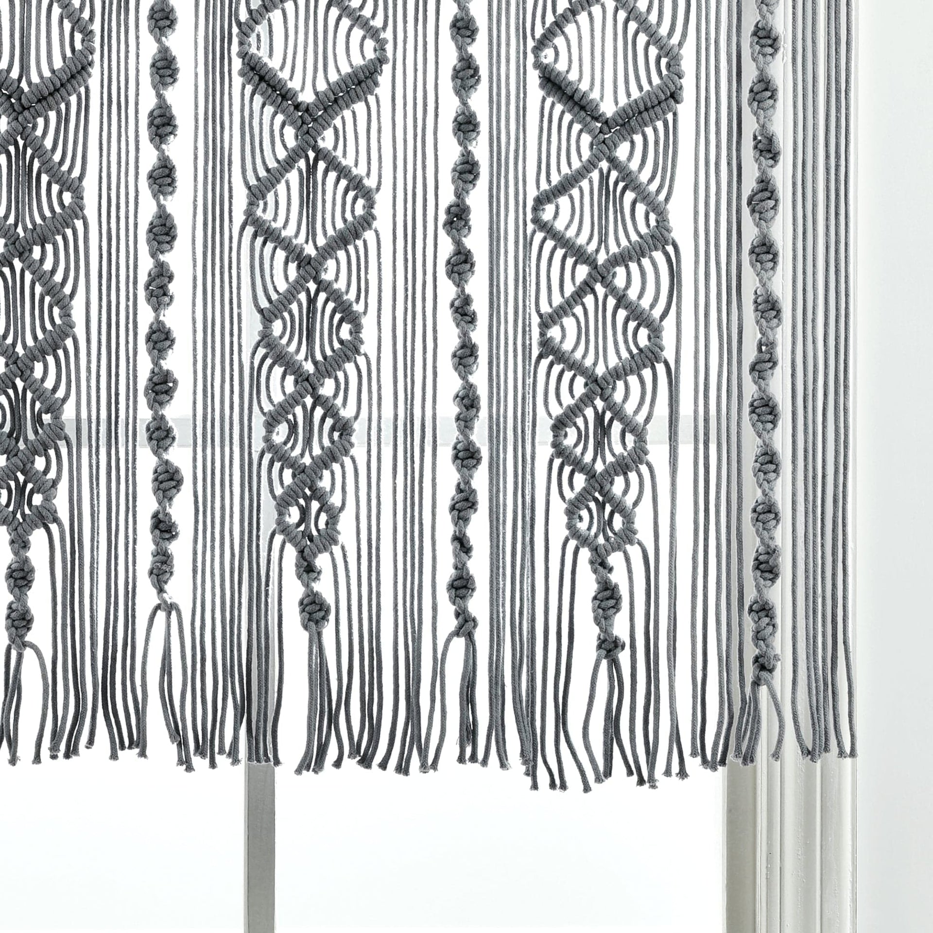 Boho Macrame Textured Cotton Valance