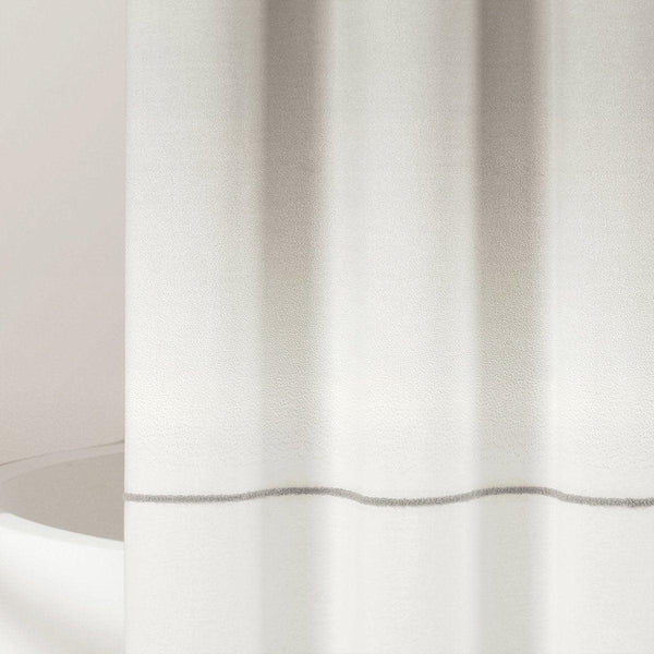 Ombre Embroidery Tassel Cotton Shower Curtain