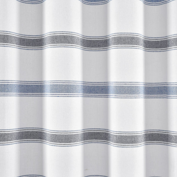 Stripe Woven Textured Yarn Dyed Recycled Cotton Shower Curtain