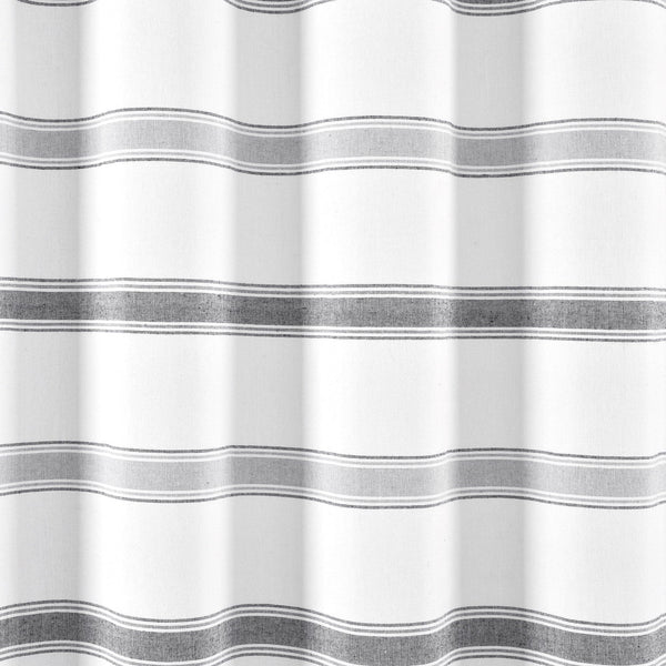 Stripe Woven Textured Yarn Dyed Recycled Cotton Shower Curtain