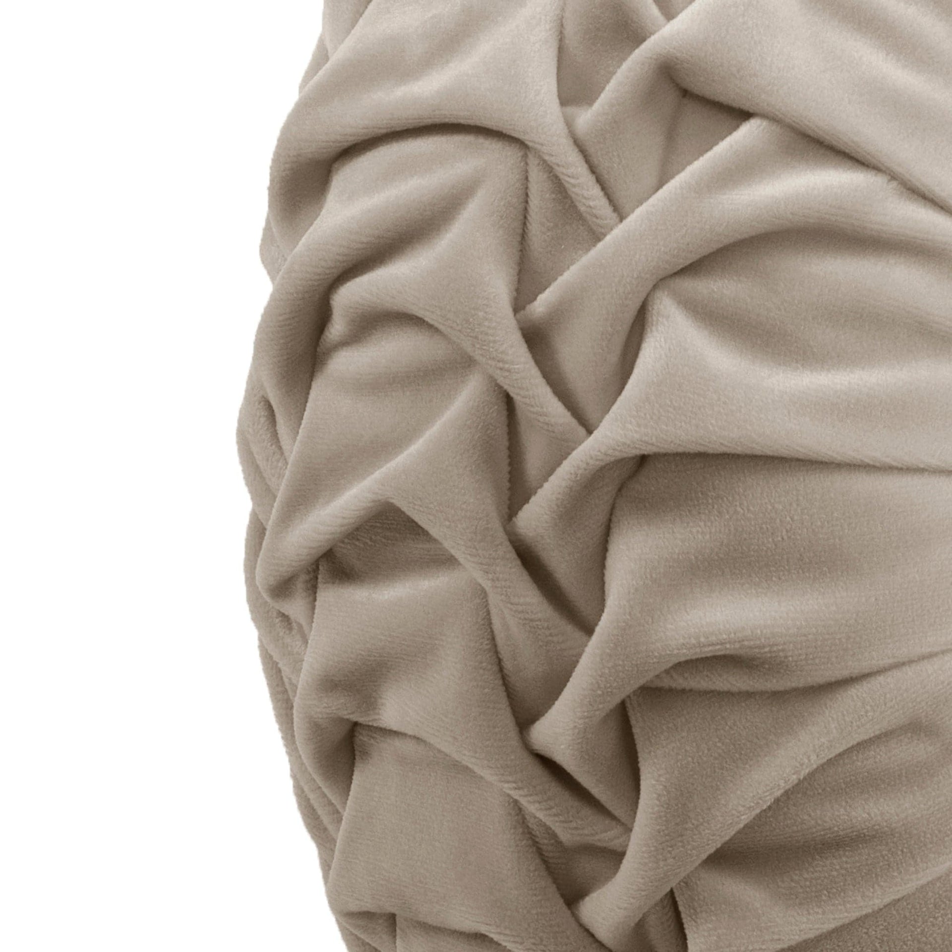 Round Pleated Soft Velvet Throw Pillow