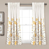 Aprile Light Filtering Window Curtain Set - 52"W x 63"L + 2" Header / Yellow_Gray