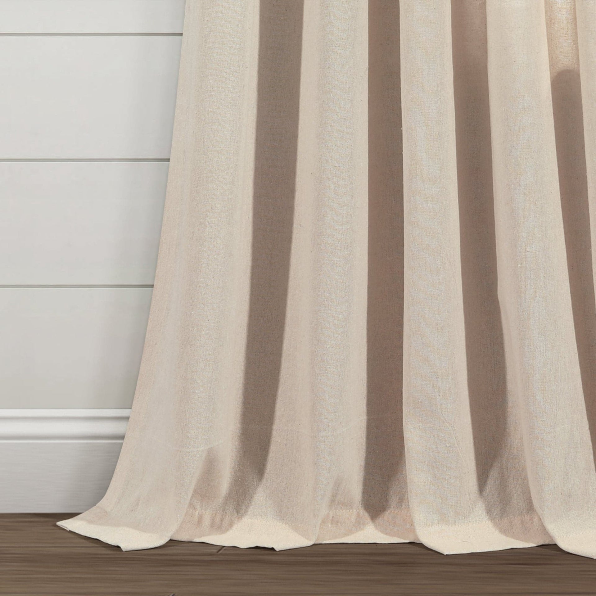 Ivy Tassel Faux Linen Window Curtain Panel Set