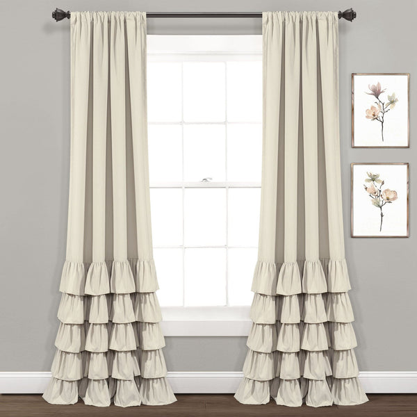Allison Ruffle Window Curtain Panel Set
