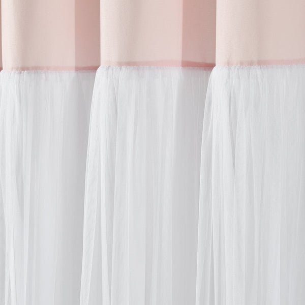 Tulle Skirt Colorblock Shower Curtain