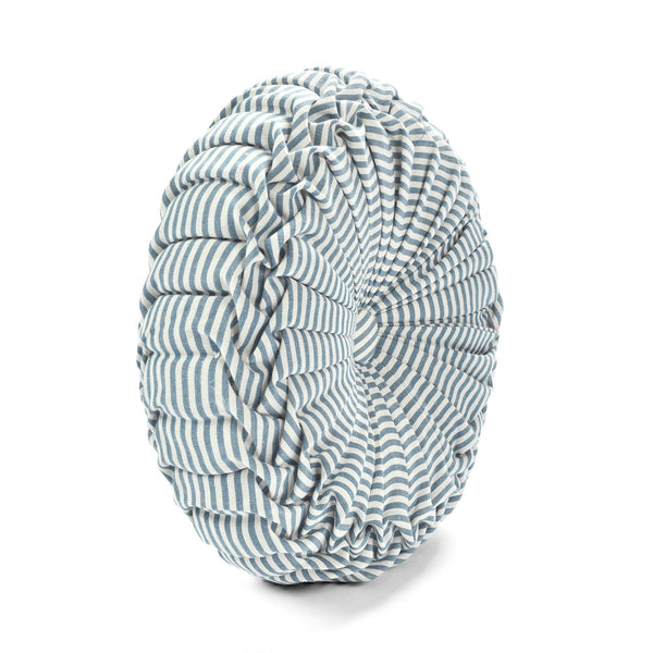 Farmhouse Ticking Stripe Yarn Dyed Pleated Decorative Pillow