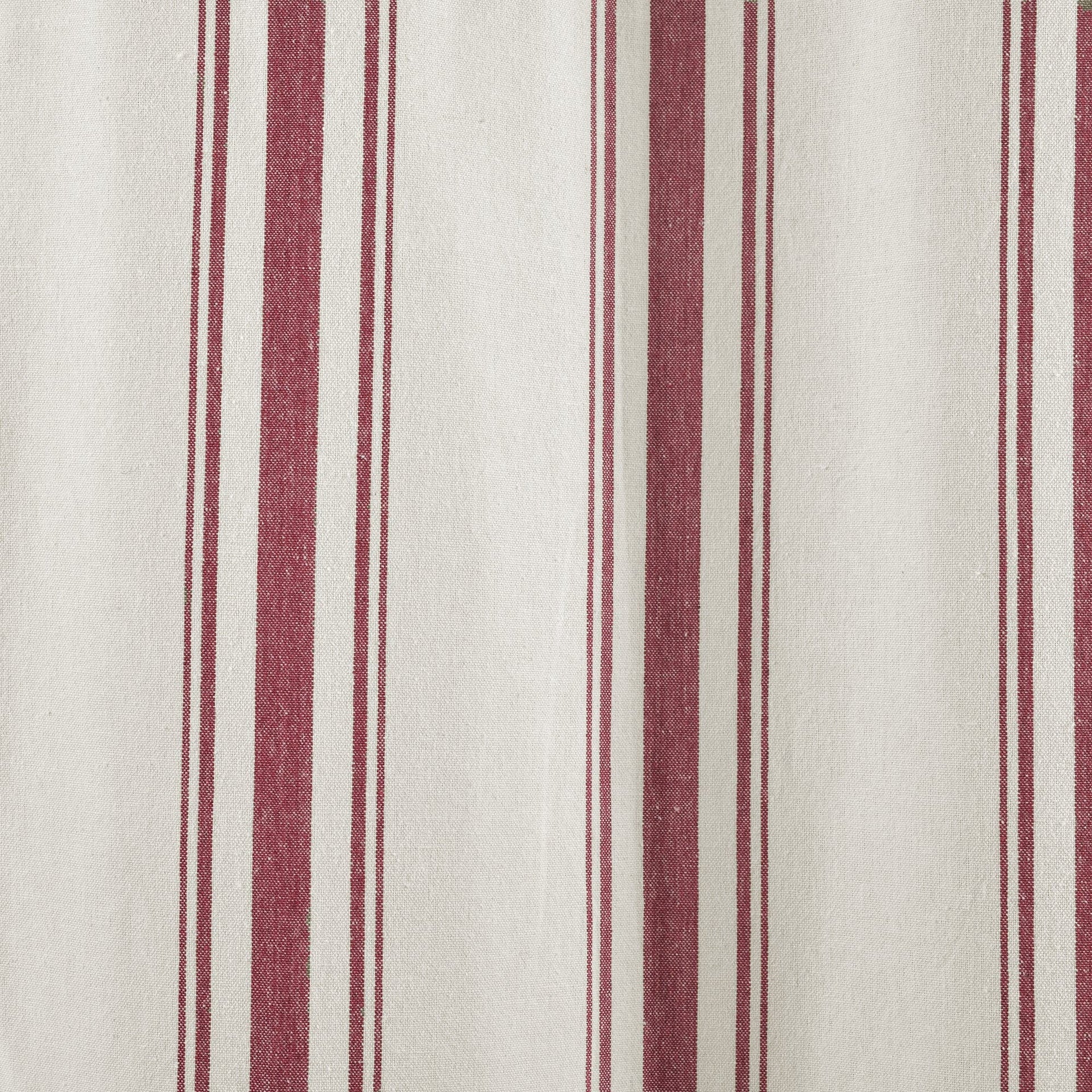 Farmhouse Stripe Yarn Dyed Recycled Cotton Blend Window Curtain Panel Set