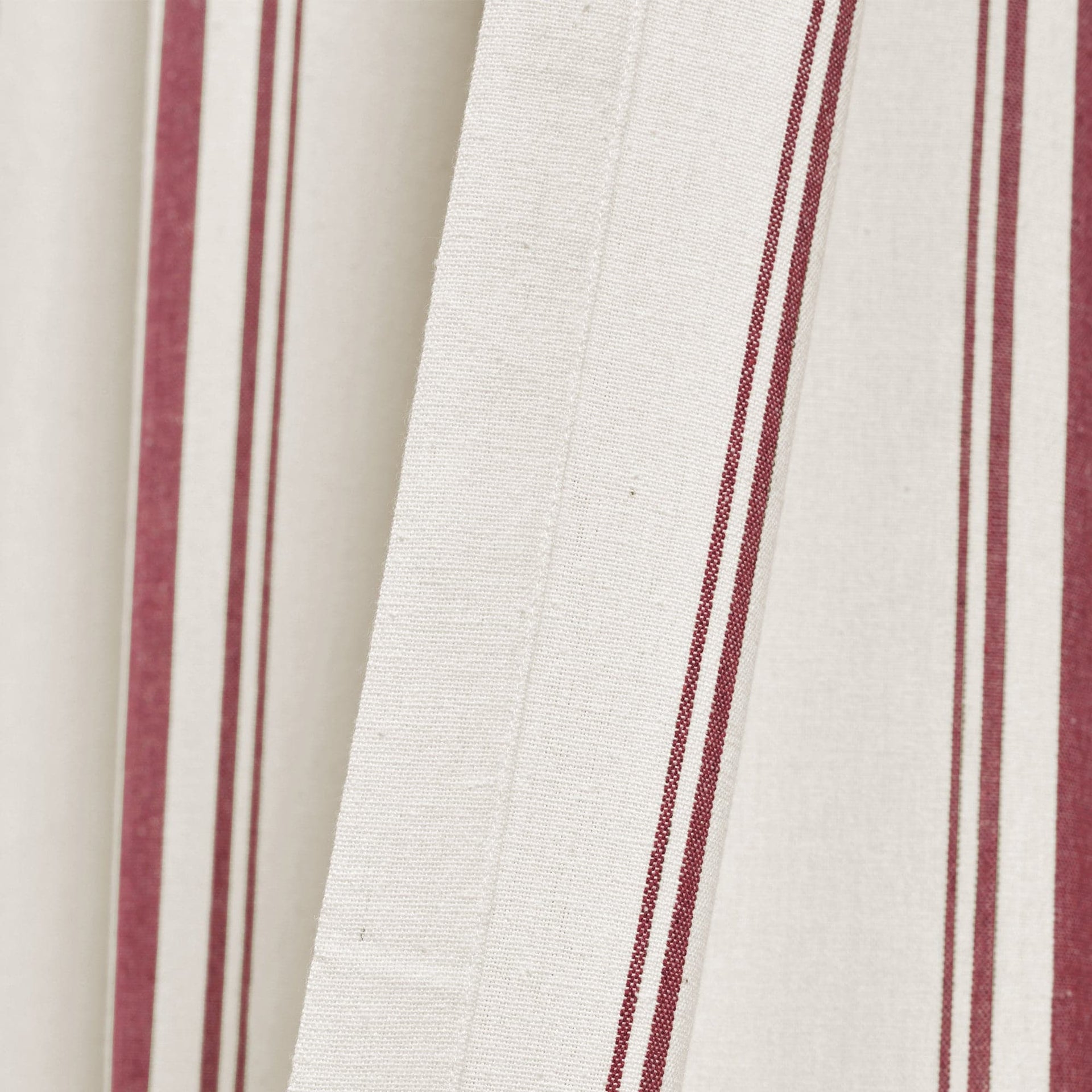 Farmhouse Stripe Yarn Dyed Recycled Cotton Blend Window Curtain Panel Set