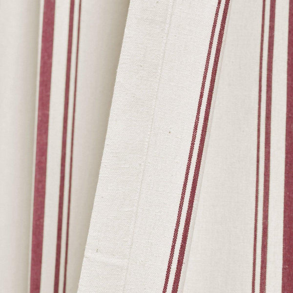 Farmhouse Stripe Yarn Dyed Recycled Cotton Blend Window Curtain Panel Set