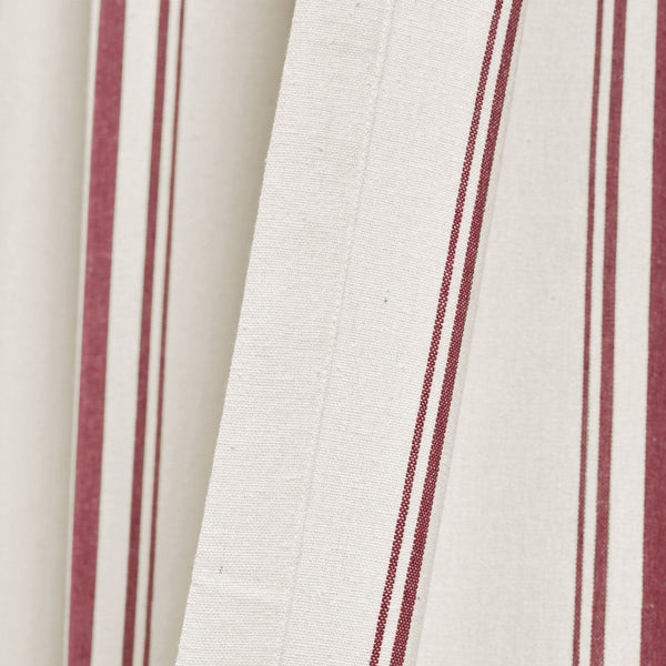 Farmhouse Stripe Yarn Dyed Recycled Cotton Blend Window Curtain Panel Set