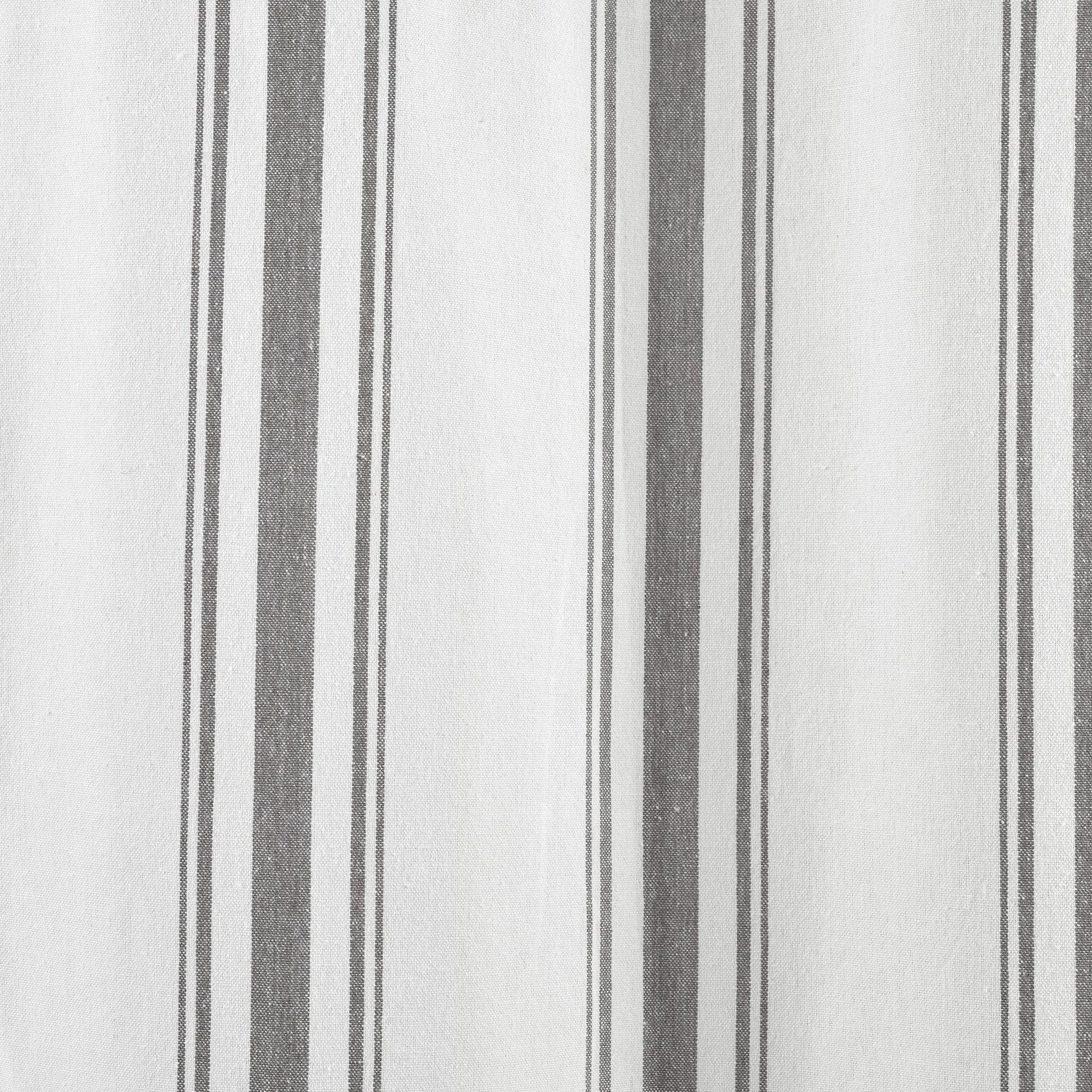 Farmhouse Stripe Yarn Dyed Recycled Cotton Blend Window Curtain Panel Set