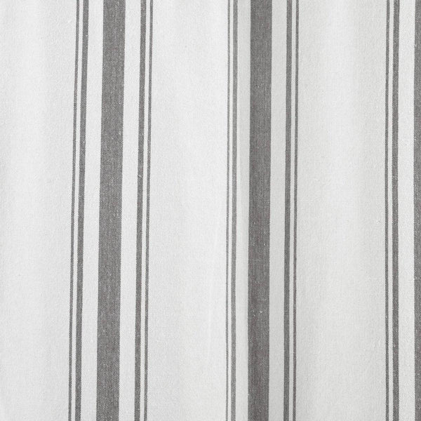 Farmhouse Stripe Yarn Dyed Recycled Cotton Blend Window Curtain Panel Set