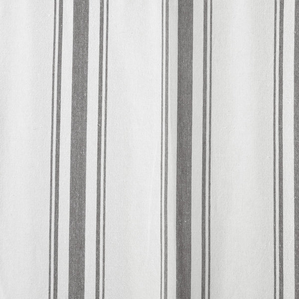 Farmhouse Stripe Yarn Dyed Recycled Cotton Blend Window Curtain Panel Set