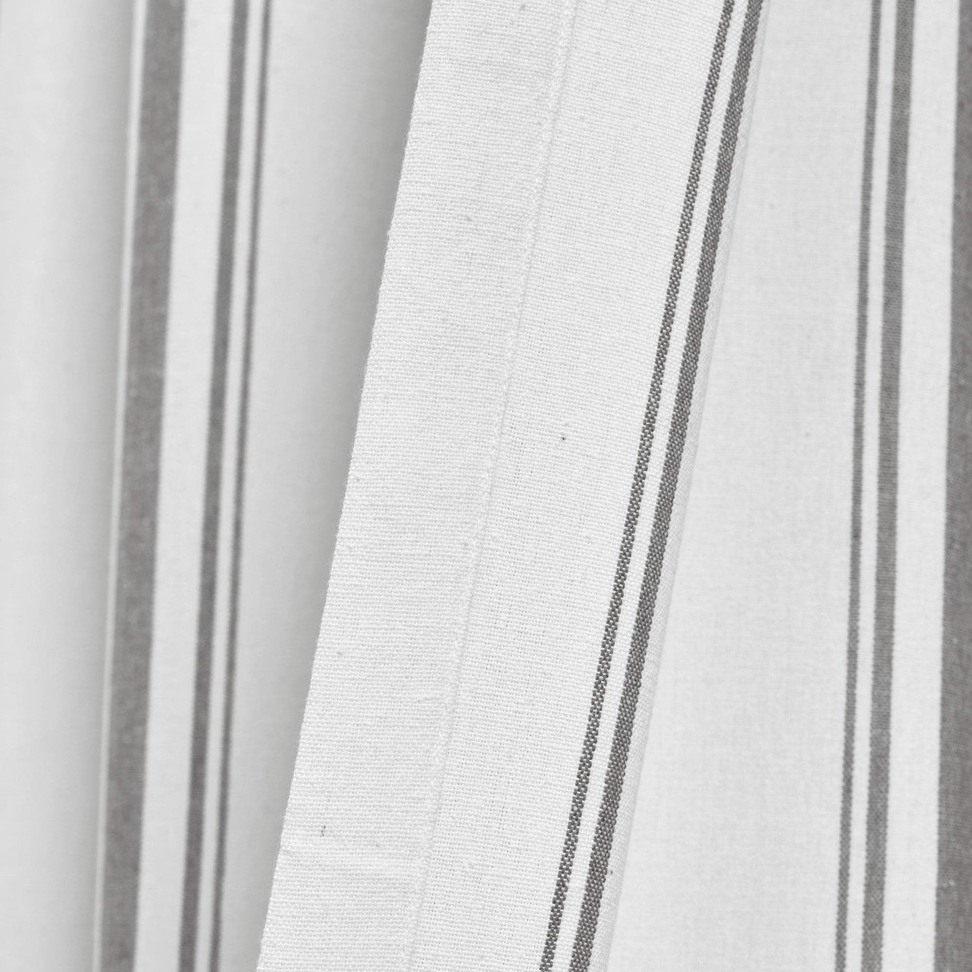 Farmhouse Stripe Yarn Dyed Recycled Cotton Blend Window Curtain Panel Set