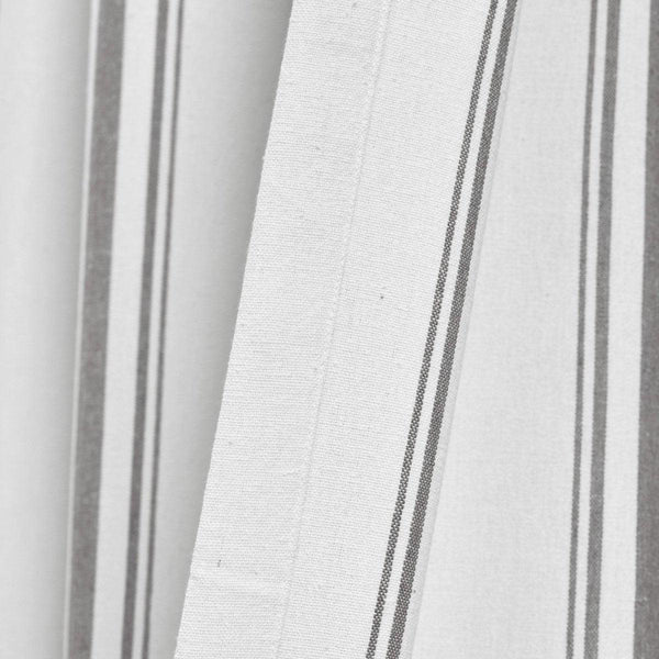 Farmhouse Stripe Yarn Dyed Recycled Cotton Blend Window Curtain Panel Set