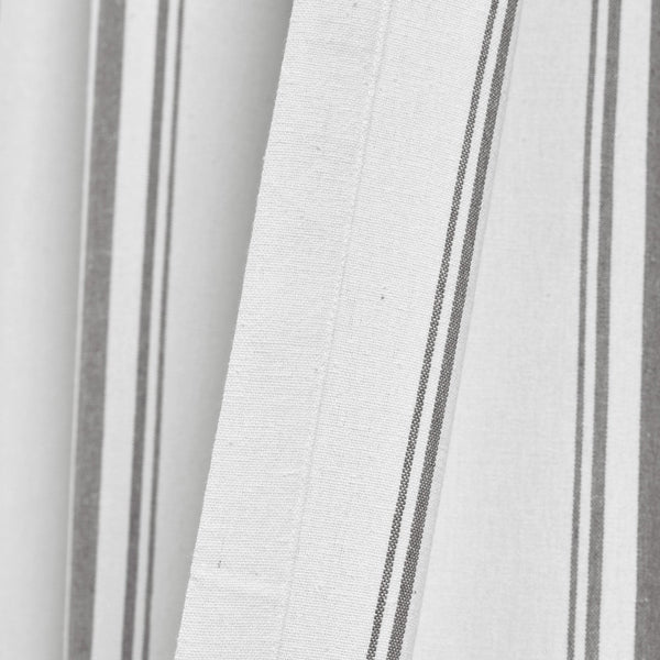 Farmhouse Stripe Yarn Dyed Recycled Cotton Blend Window Curtain Panel Set