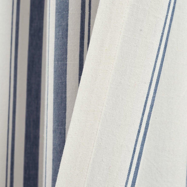 Farmhouse Stripe Yarn Dyed Recycled Cotton Blend Window Curtain Panel Set