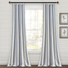 Farmhouse Stripe Yarn Dyed Recycled Cotton Blend Window Curtain Panel Set