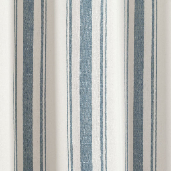 Farmhouse Stripe Yarn Dyed Recycled Cotton Blend Window Curtain Panel Set