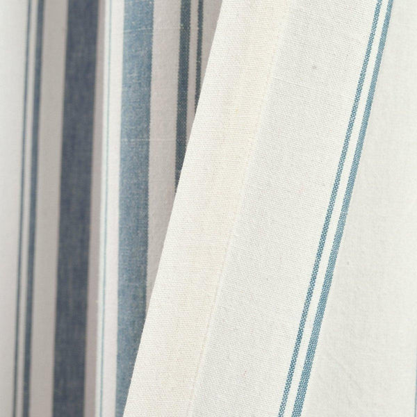 Farmhouse Stripe Yarn Dyed Recycled Cotton Blend Window Curtain Panel Set