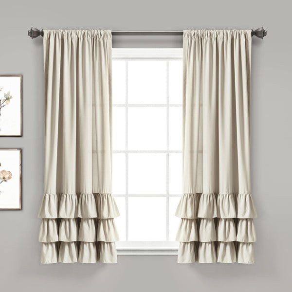 Allison Ruffle Window Curtain Panel Set