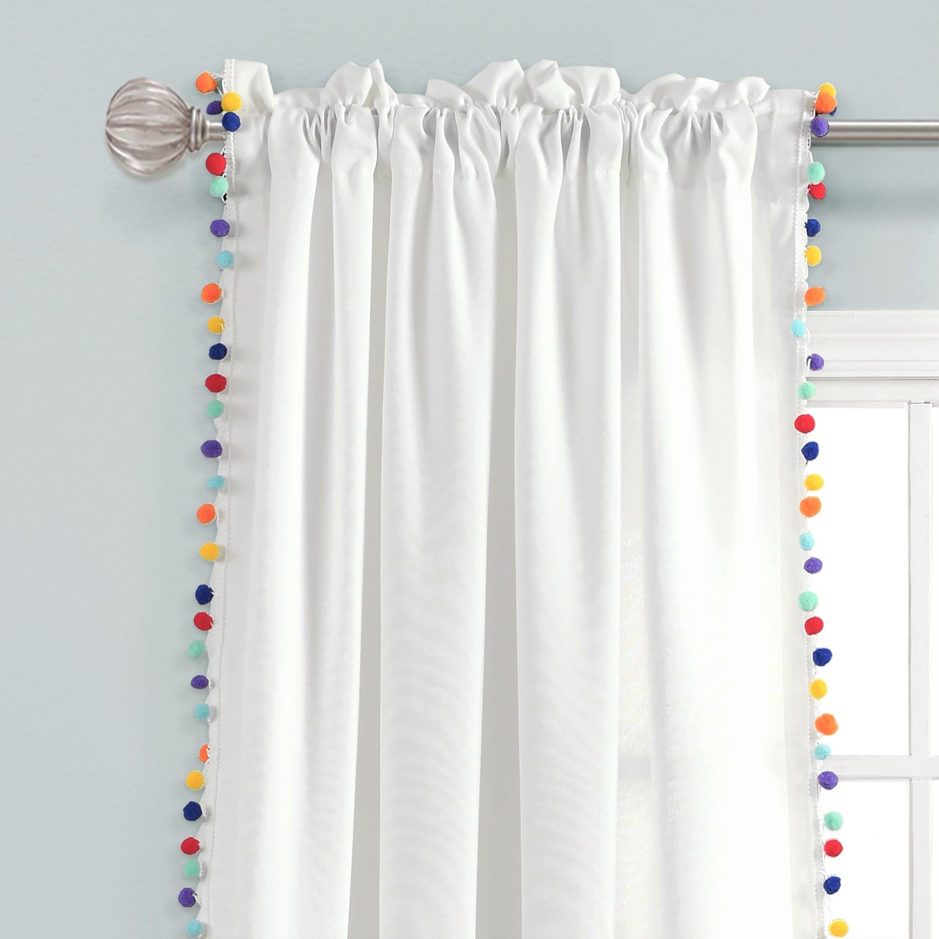 Pom Pom Window Curtain Panel