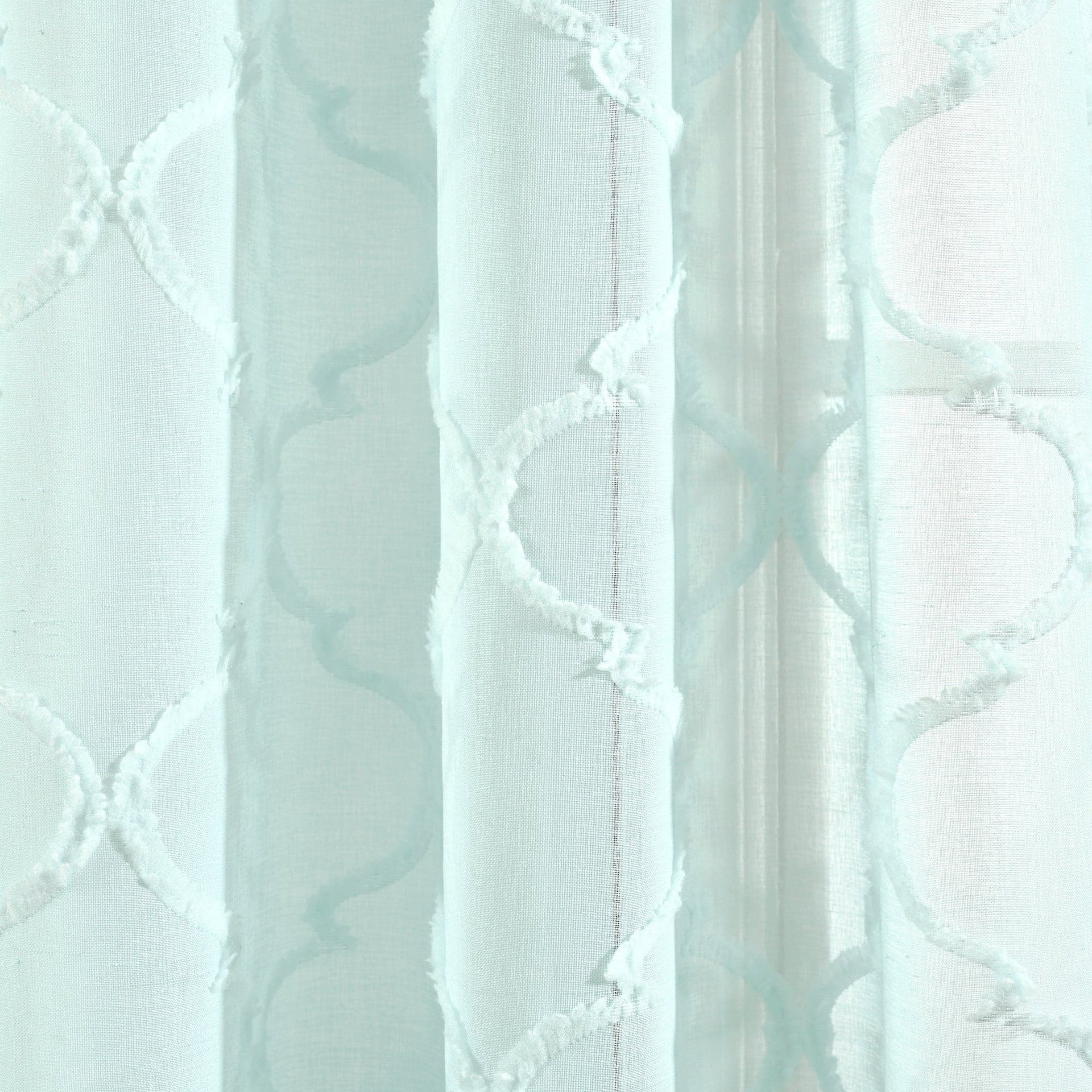 Avon Trellis Grommet Sheer Window Curtain Panel Set