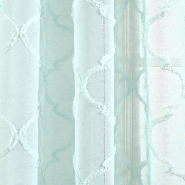 Avon Trellis Grommet Sheer Window Curtain Panel Set