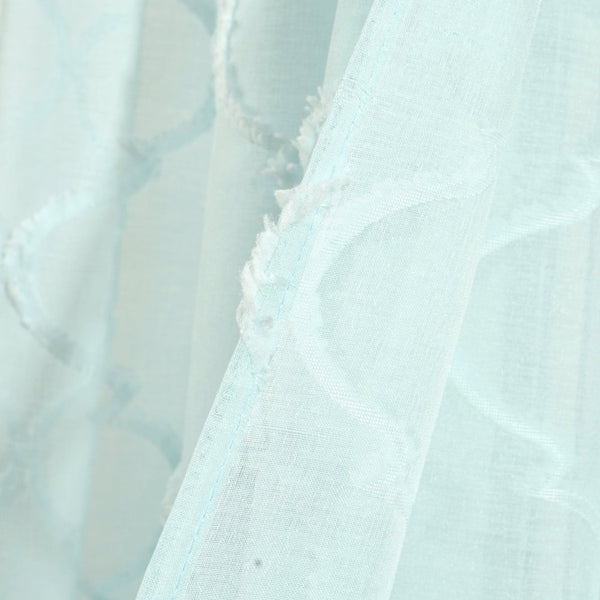 Avon Trellis Grommet Sheer Window Curtain Panel Set