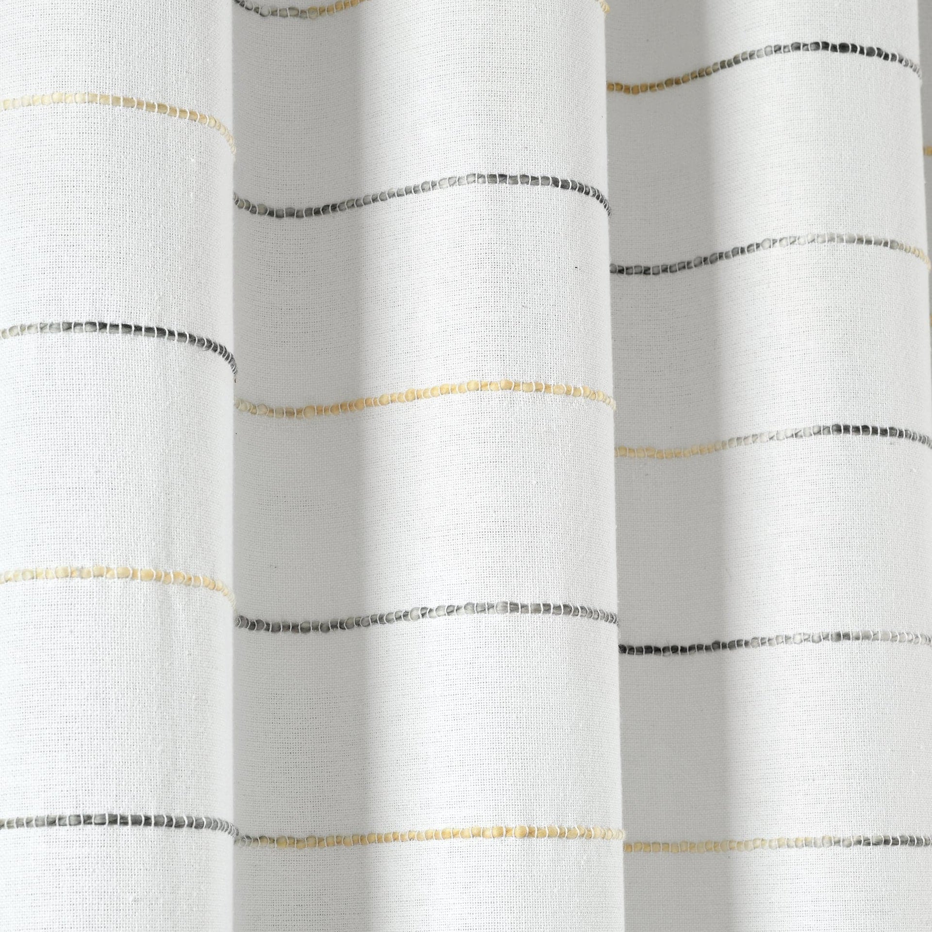 Ombre Stripe Yarn Dyed Recycled Cotton Blend Window Curtain Panel Set