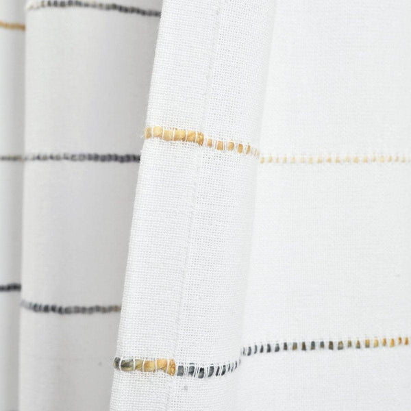 Ombre Stripe Yarn Dyed Recycled Cotton Blend Window Curtain Panel Set