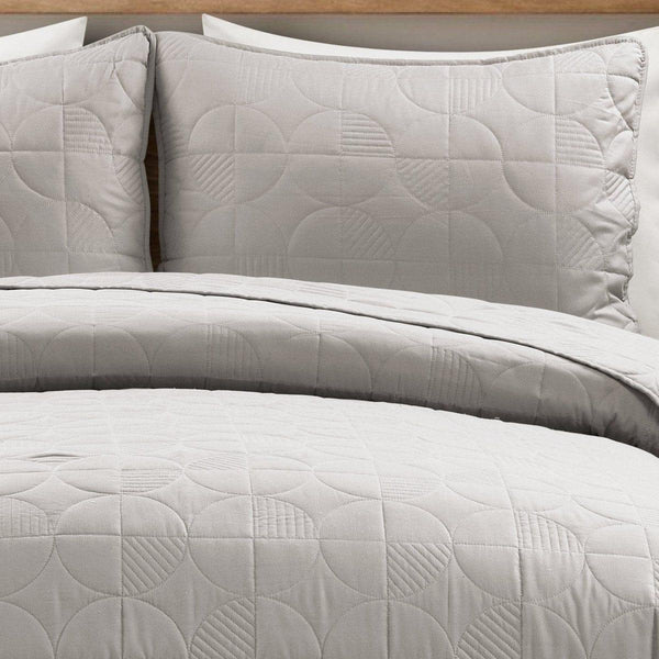 Mid Century Circle Cotton Quilt 3 Piece Set