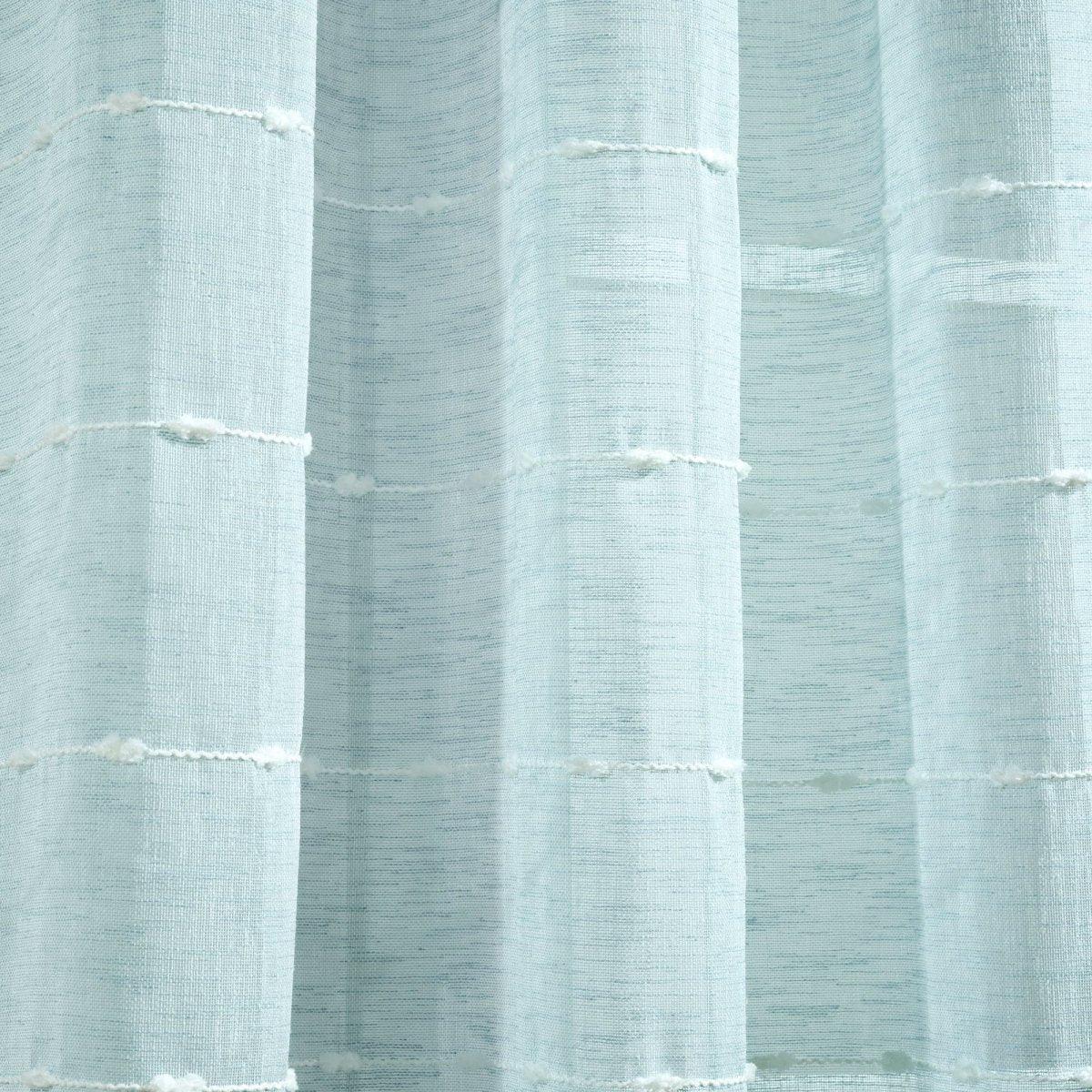 Farmhouse Textured Grommet Sheer Window Curtain Panel Set