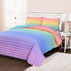 Rainbow Ombre Quilt Set - Full/Queen / Rainbow/Turquoise