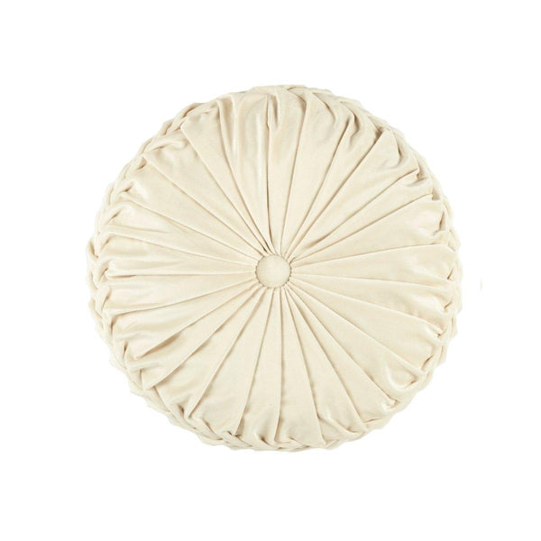 Round Pleated Soft Velvet Throw Pillow