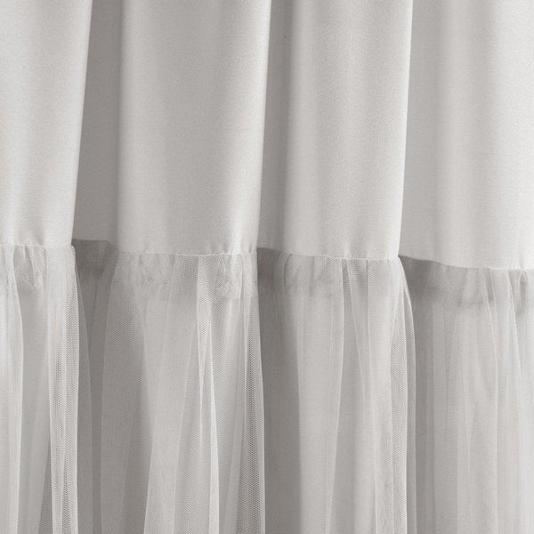 Tulle Skirt Solid Window Curtain Panel Set