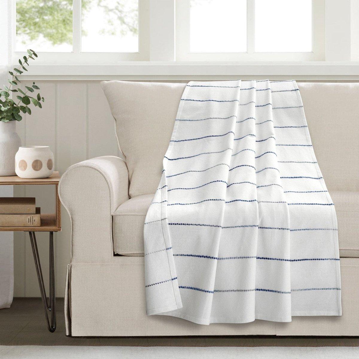 Ombre Stripe Yarn Dyed Recycled Cotton Blend Throw