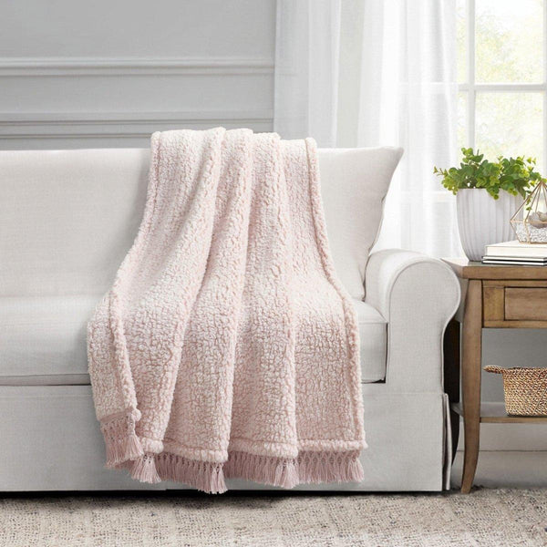 Sherpa Tassel Fringe Throw