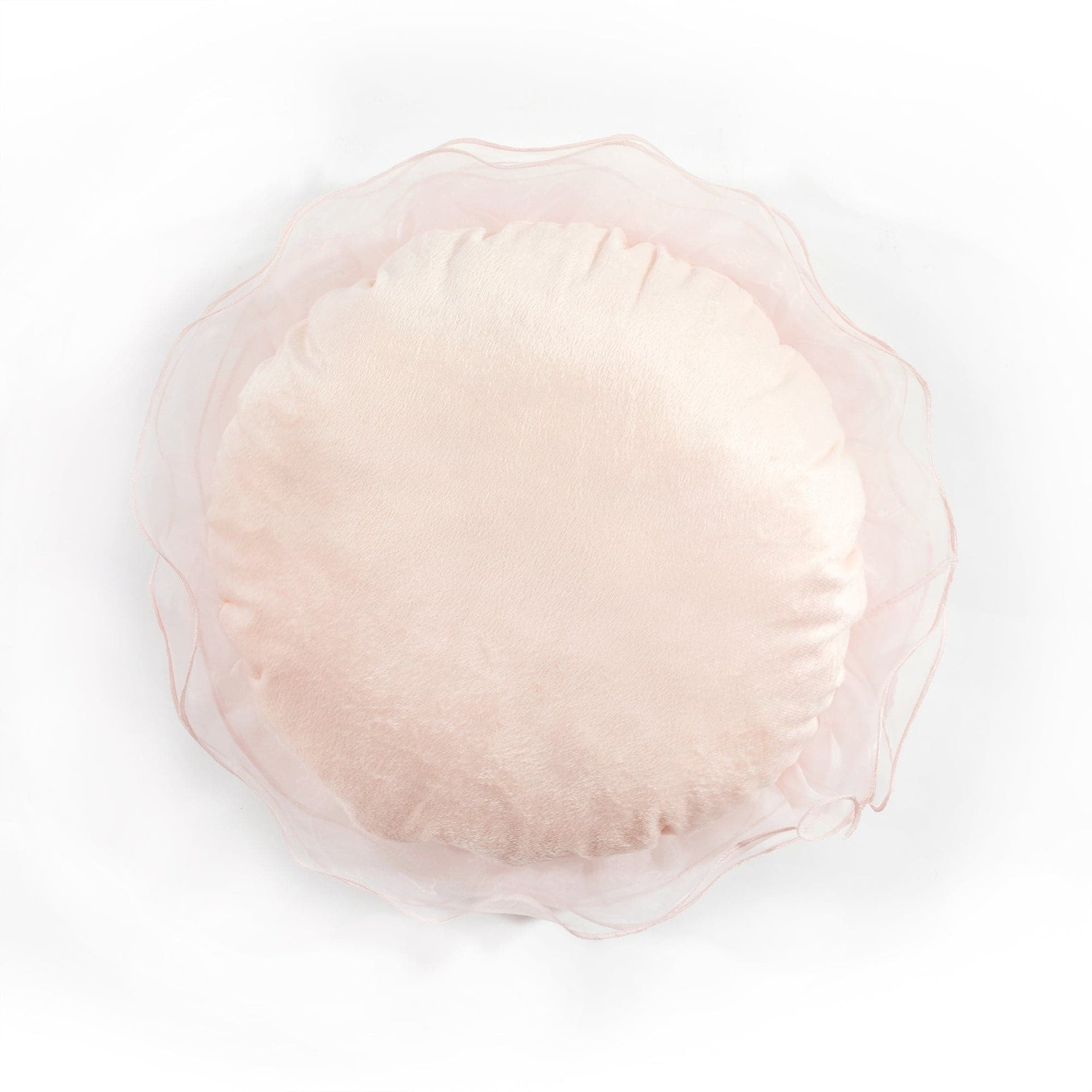 Ruffle Flower Layer Round Decorative Pillow