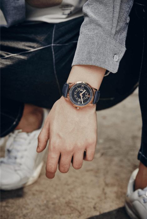 Men's Waterproof Business Style Watch With Unique  Backgrounds Luxury Design Perfect Gift For Him