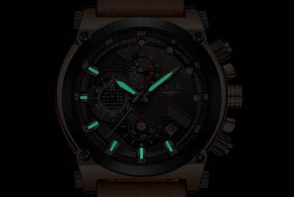 Men's Waterproof Modern Watch With Leather Belts, Stainless Steel Case Excellent Look Perfect Gift