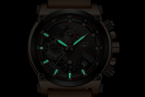 Men's Waterproof Modern Watch With Leather Belts, Stainless Steel Case Excellent Look Perfect Gift