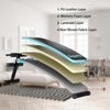 Folding Weight Bench Adjustable Sit-up Board Workout Slant Bench-Blue - Blue