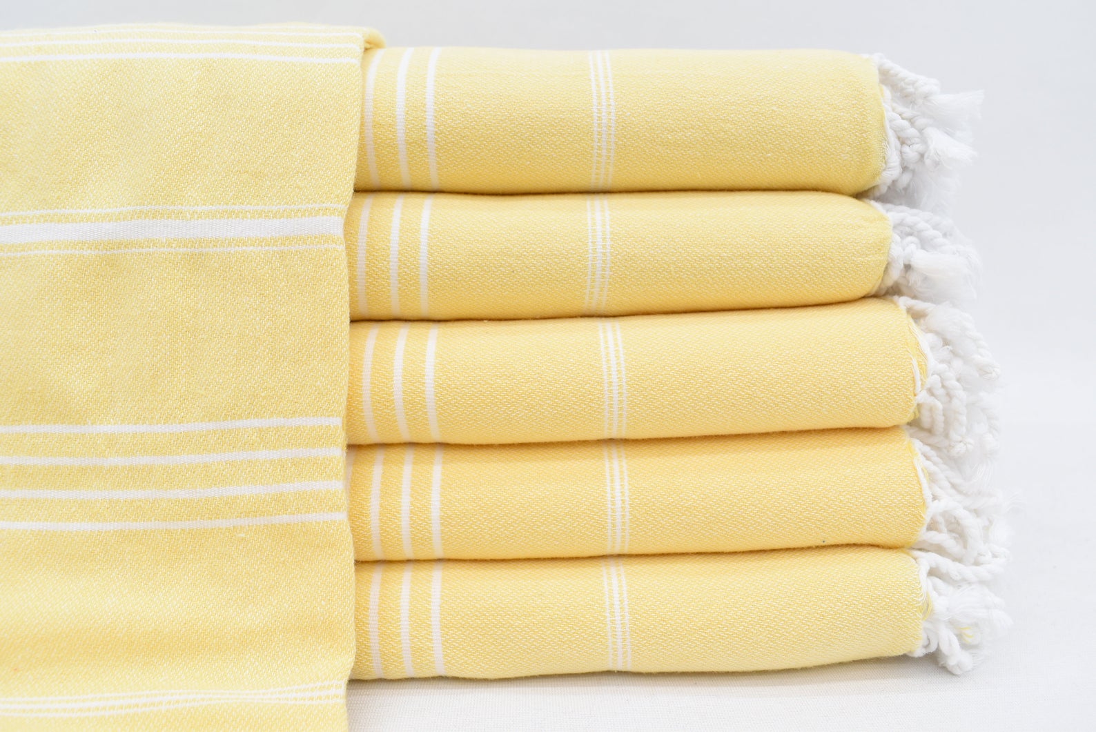 Yellow Monaco Turkish Towel – Lightweight Quick Dry Beach & Bath Towel, Luxury Turkish Cotton Spa Towel, Travel & Pool Towel