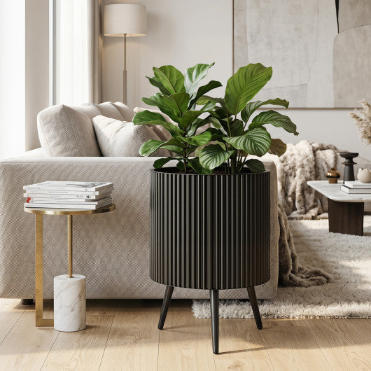 16.5 Inch Plant Pot with Stand and Tapered Legs for Garden